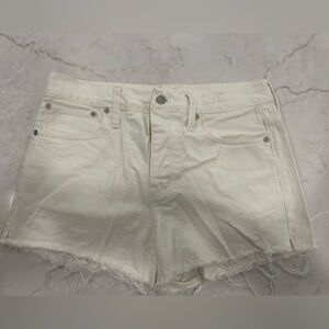 Madewell Relaxed Denim Shorts- White- Size 26